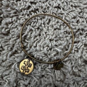 Alex and Ani Gold Puzzle Charm Bracelet
